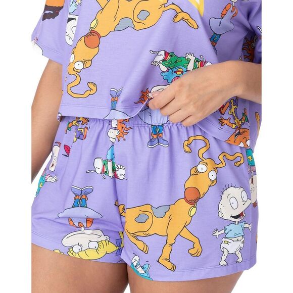 Rugrats Womens/Ladies All-Over Print Short Pyjama Set / Purple - Picture 4 of 5